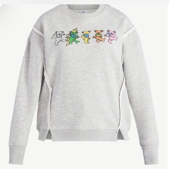 Time and Tru Sweaters - Grateful Dead Gray Graphic Women Sweater Dancing Bears